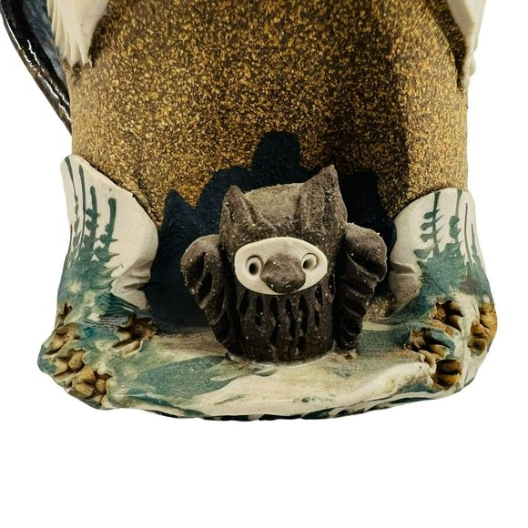 Pikes Peak Colorado Handmade Souvenir Pottery Ceramic Brown Glazed Coffee Mug - Picture 2 of 8